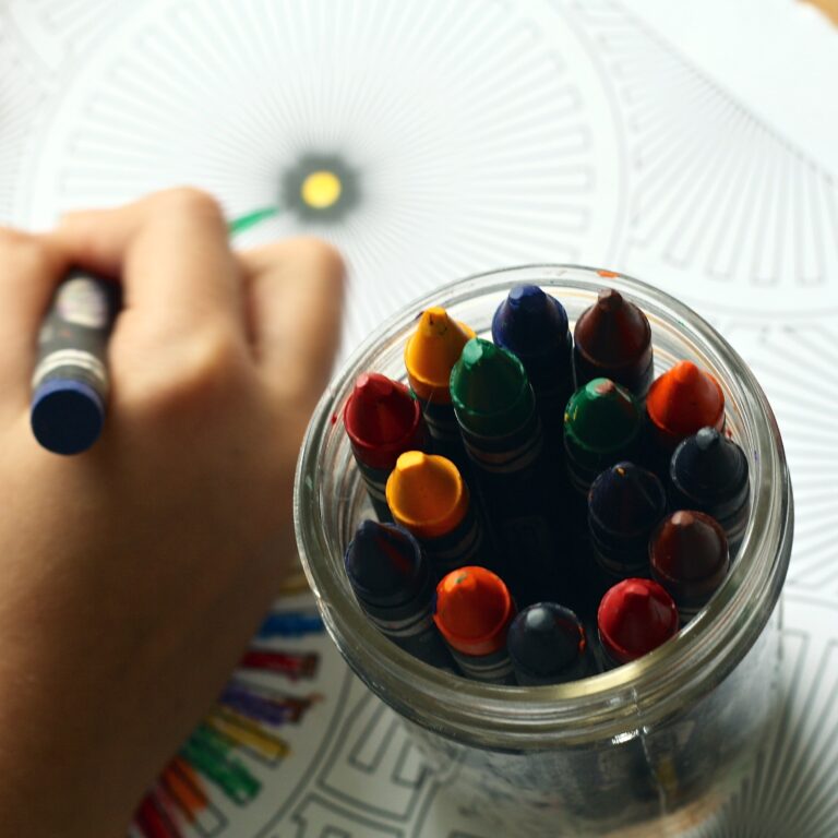 Child using crayons