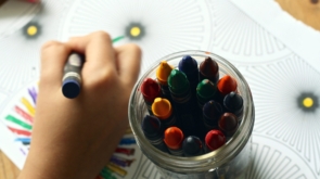 Child using crayons